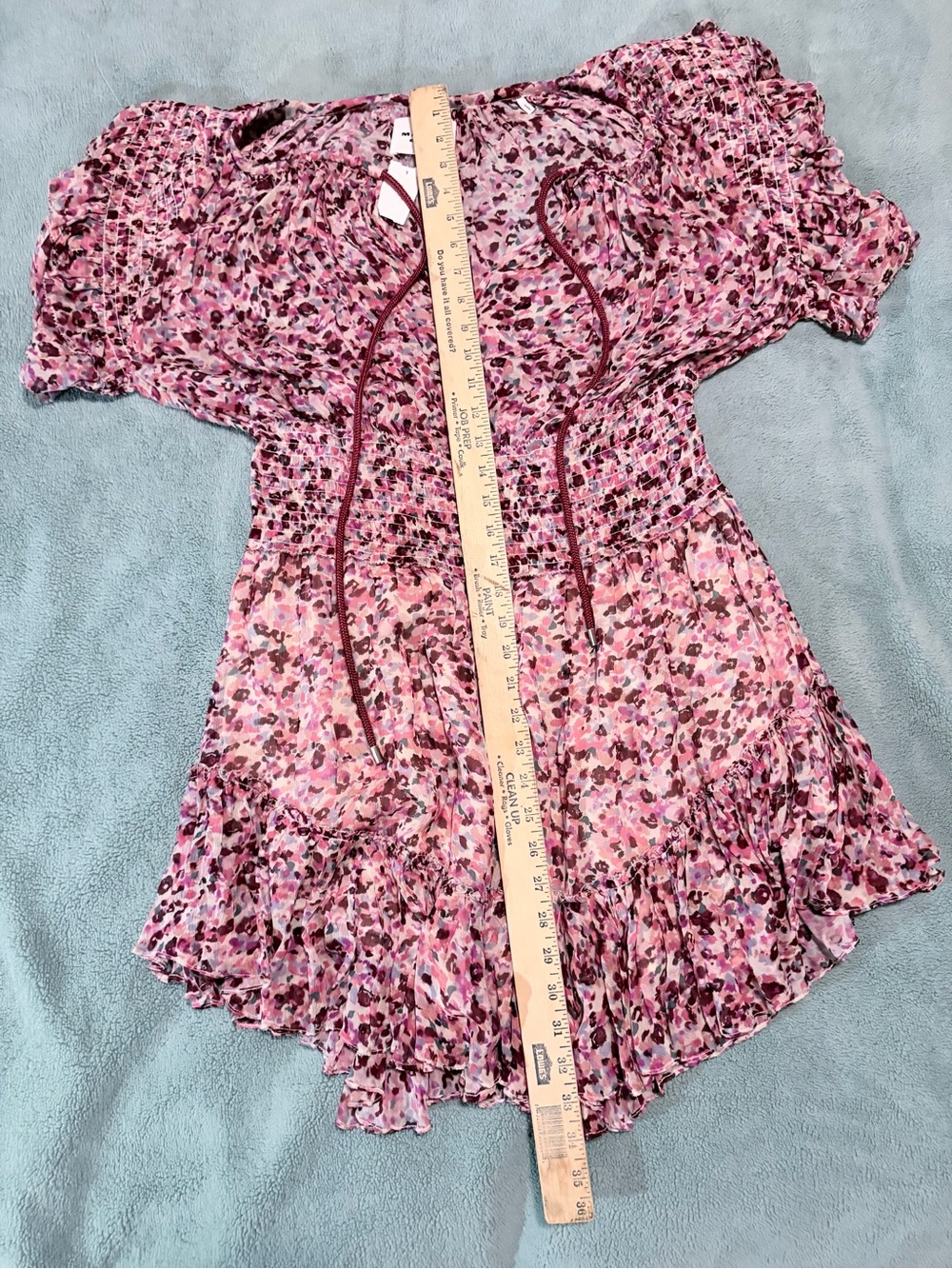 Isabel Marant Étoile Floral Ruffle Mini Dress Smocked Tiered Size 8 - Picture 6 of 6